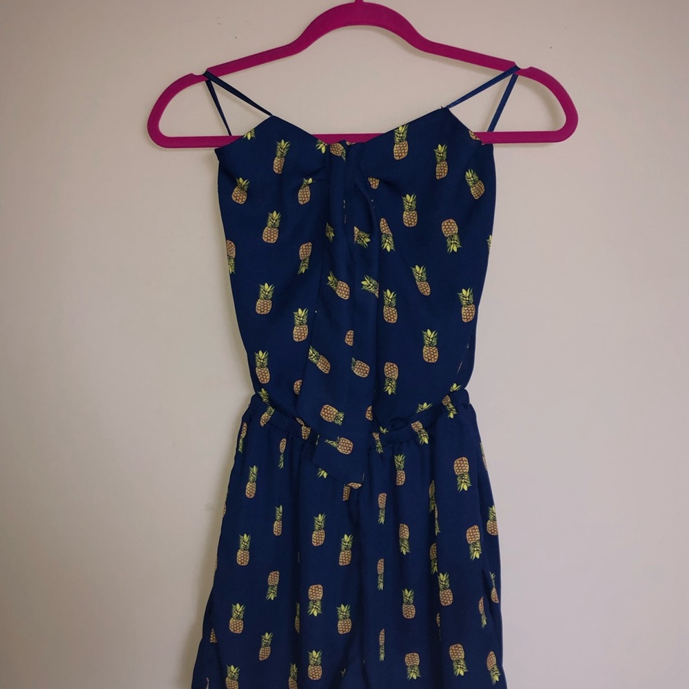 pineapple blue romper